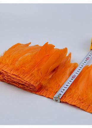 Тесьма перьевая из гусиных перьев, цвет orange, цена за 0.5м3 фото
