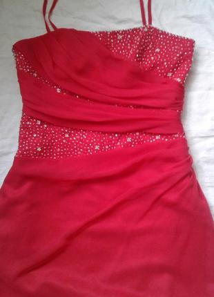 Красное вечернее платье 14 размер2 фото