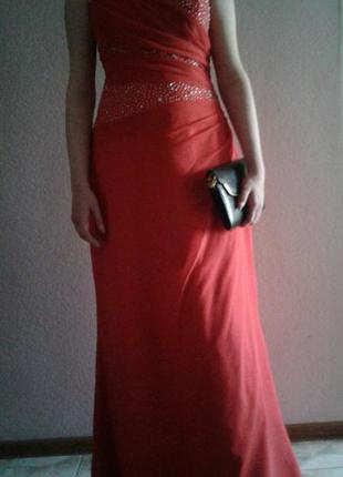 Красное вечернее платье 14 размер1 фото