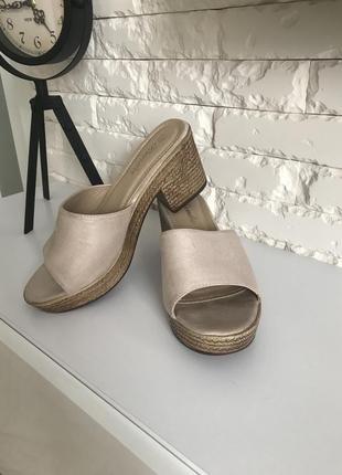👡пудрові👡 сабо на танкетці