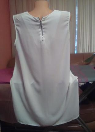 Белая блуза с удлиненной спинкой, королевского размера2 фото