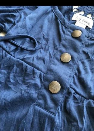 Кофта блуза туника с крупными пуговицами, кружевной вставкой2 фото