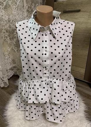 Новая красивая блуза в горошок7 фото