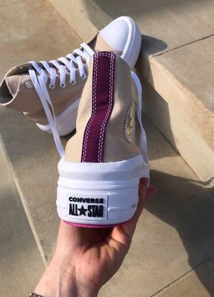 🌼💜🌼converse chuck taylor move high beige🌼💜🌼кеди конверс жіночі високі, жіночі кеді конверс, конвкрси жіночі високі, бежеві кеди конверс5 фото