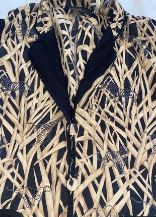 Шёлковый жакет,пиджак,тропический принт,сетка4 фото