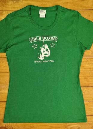 Женская футболка, размер s, цвет зеленый