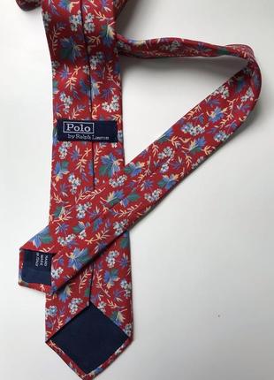 Шелковый узкий галстук polo ralph lauren цветочный принт5 фото