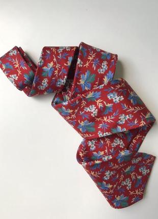Шелковый узкий галстук polo ralph lauren цветочный принт4 фото