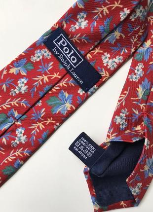 Шелковый узкий галстук polo ralph lauren цветочный принт1 фото