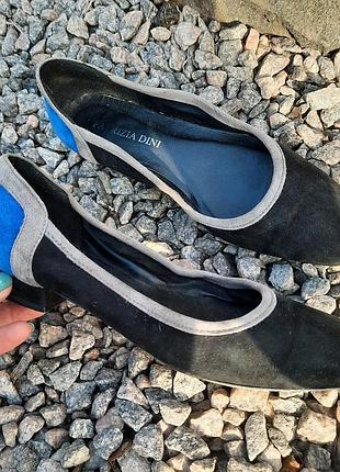 Фірмові туфлі замшеві балетки patrizia dini made in cee, 37-37.5