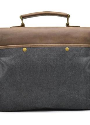 Мужская сумка-портфель кожа+парусина rg-3960-4lx от украинского бренда tarwa4 фото