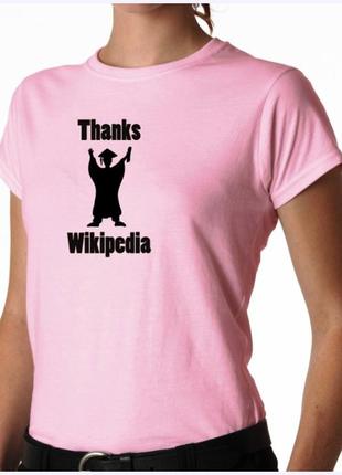 Футболка с принтом "thanks wikipedia" push it