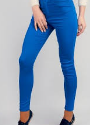 Базовые джинсы синие river island скинни, skinny, средняя посадка, штаны размер