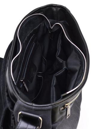Мужская сумка через плечо микс кожи и холщевой ткани канвас tarwa gg-1047-3md8 фото