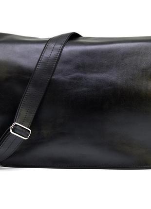 Мужская сумка через плечо микс кожи и холщевой ткани канвас tarwa gg-1047-3md2 фото