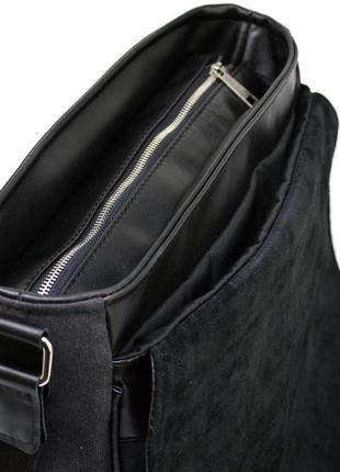 Мужская сумка через плечо микс кожи и холщевой ткани канвас tarwa gg-1047-3md7 фото