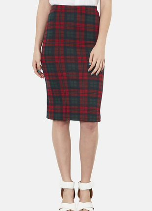 Юбка topshop check print tube skirt3 фото