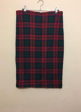 Юбка topshop check print tube skirt6 фото