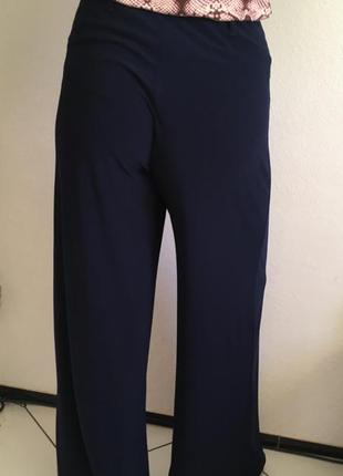 Стильні сині кюлоти брюки кльош кльош штани жіночі тренд2 фото