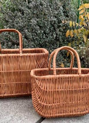 Набор корзин сумок плетеных кофейных