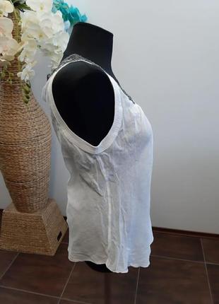 Блуза майка италия лен расшита бисером4 фото
