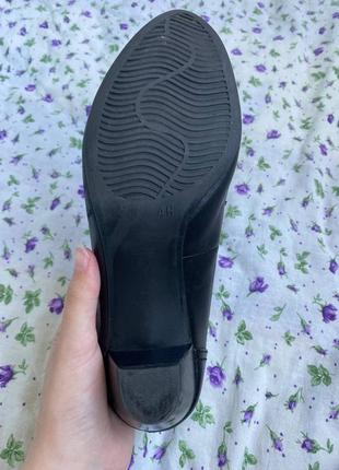 Ca туфлі туфельки брендові фірмові жіночі чорні шкіряні з натуральної шкіри на низькому каблуці чорні5 фото