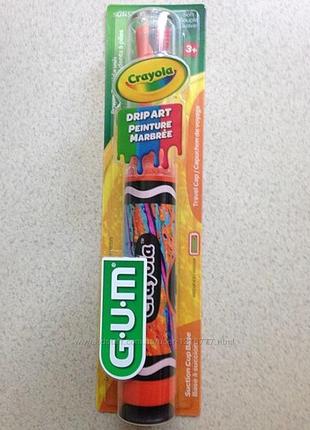 Gum crayola kids' power toothbrush with travel cap,электрическая щетка с колпачком