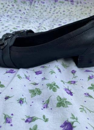 5th avenue туфлі туфельки жіночі фірмові брендові чорні шкіряні з натуральної шкіри на низькому каблуці2 фото