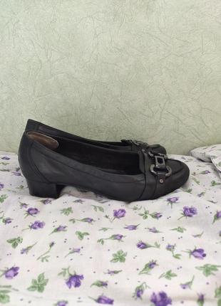 5th avenue туфлі туфельки жіночі фірмові брендові чорні шкіряні з натуральної шкіри на низькому каблуці
