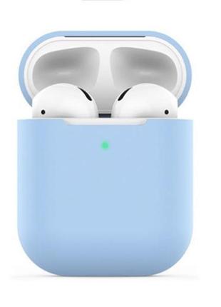 Чехол для airpods 1-2 силіконовий casptm голубий