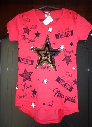 Футболка, туніка з паєтками-перевертнями