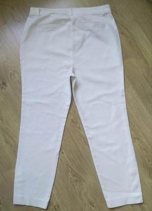 Белые женские коттоновые брюки mint velvet/летние чиносы с высокой посадкой в стиле balmain2 фото