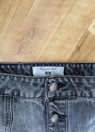 Юбка мини джинсовая графит4 фото
