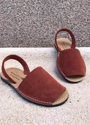 Замшевые брендовые женские испанские сандалии, менорки, аварки, оригинал
