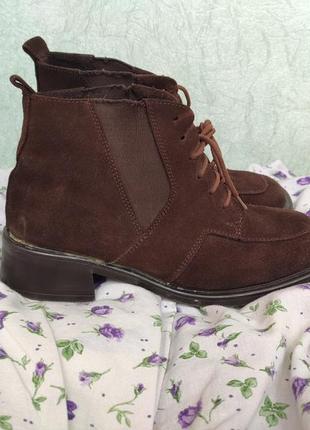 Жіночі ботінки ботинки без утеплювача коричневі замшеві з натуральної замші осінні весняні