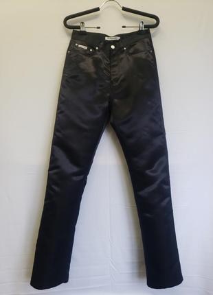 Оригінал, брюки, джинси під каблук calvin klein з шовкової тафти, висока посадка, стильні штани
