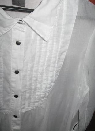 Платье-рубашка батист белое2 фото