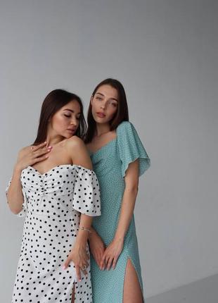 Гарна сукня з розрізом, сукня міді