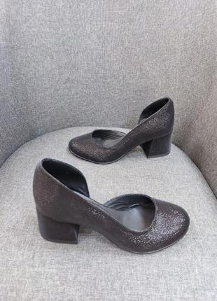 Туфли из натуральной итальянской кожи чёрные7 фото