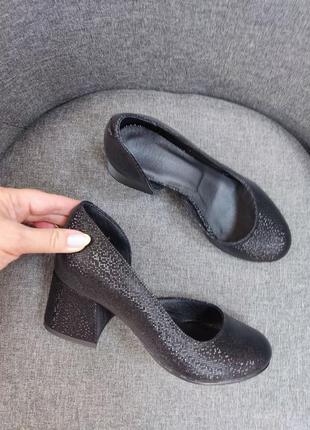 Туфли из натуральной итальянской кожи чёрные6 фото