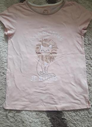 Красивая футболка нежно-розового цвета etam 12-14 лет