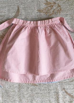 Двухсторонняя, клетчатая, в горошек юбка, юбочка с фартухом3 фото