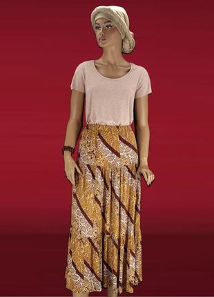Стильная длинная юбка primark с принтом. размер uk8eur36.3 фото