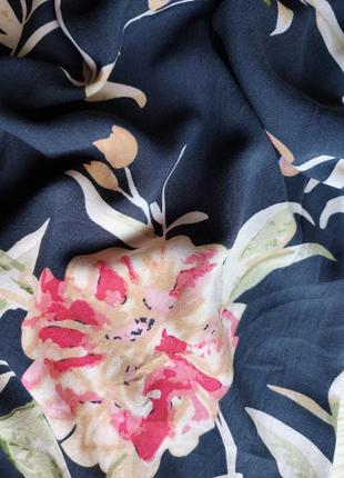 Сукня віскоза квіточка пояс міді синє в смужку бавовна s m l5 фото
