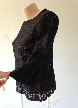 Шалено красива мереживна блузка хб з воланами на рукавах розмір 8