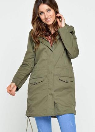 Vero moda легка куртка вітровка хакі з капюшоном р. m легкая ветровка хаки парка тонка