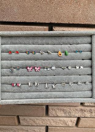 Милые  детские сережки , серебро 925