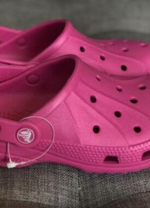 Crocs ralen clog k fuchsia pink girls size j1 roomy fit