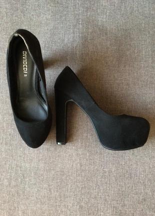 Черные туфли на каблуке, класические туфли , туфли на устойчивом каблуке ,  h&m5 фото