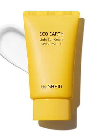 Легкий сонцезахисний крем the saem eco earth power light sun cream 50g